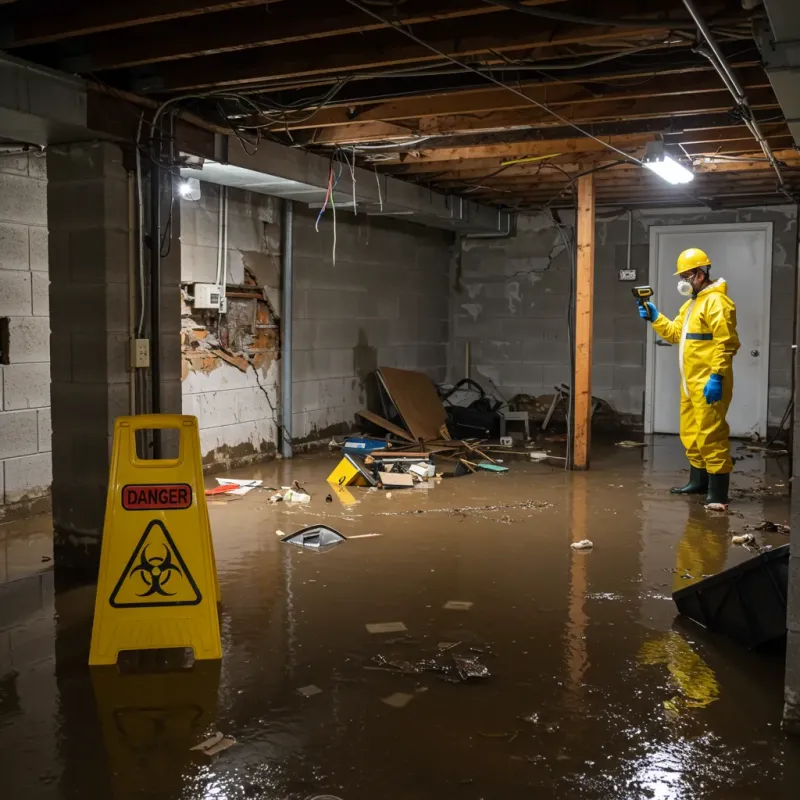 Flooded Basement Electrical Hazard in Kensington, CT Property